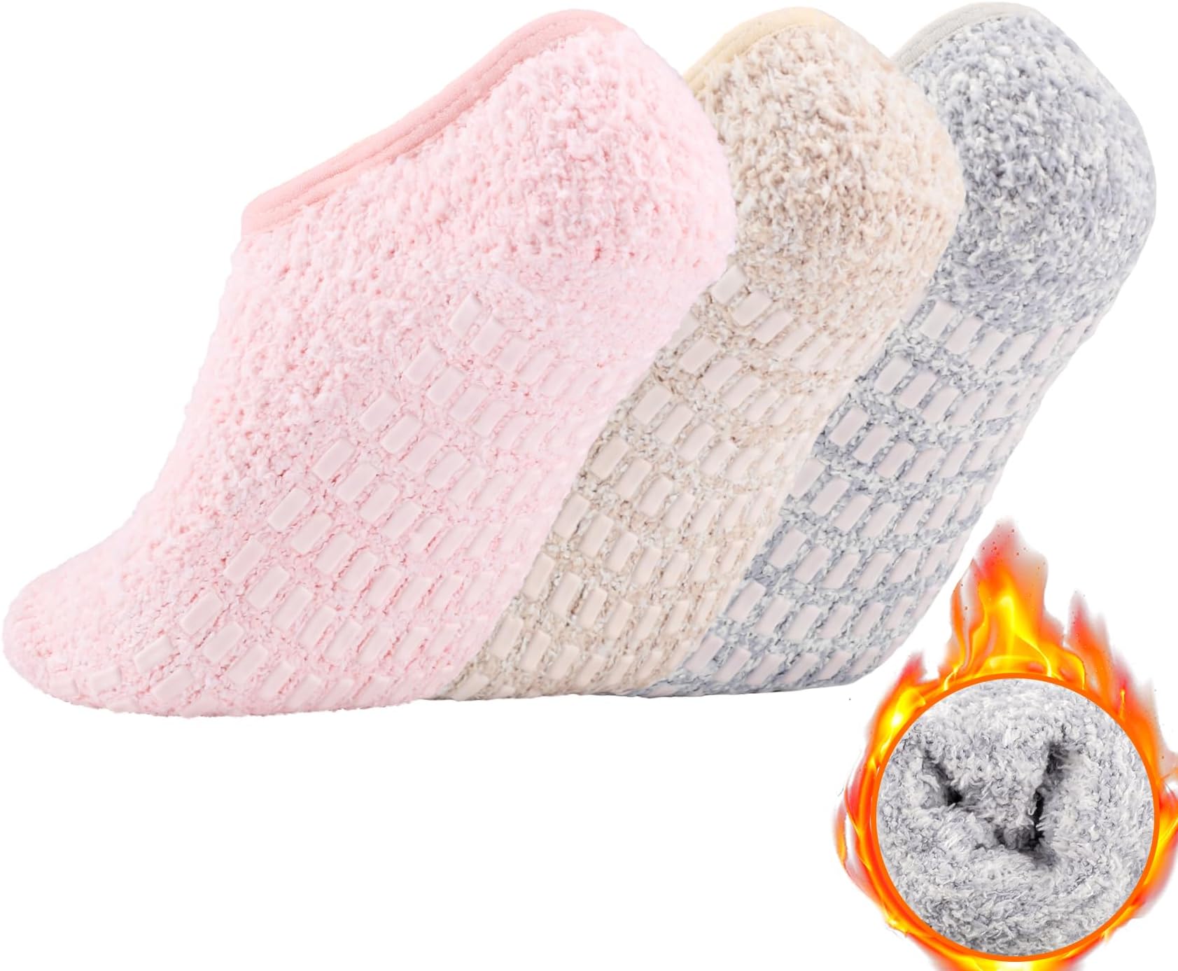 Bevigorio Slipper Socks for Women with Grippers Non Slip Fuzzy Socks with Grips Womens Grippy Grip Hospital Home Gifts