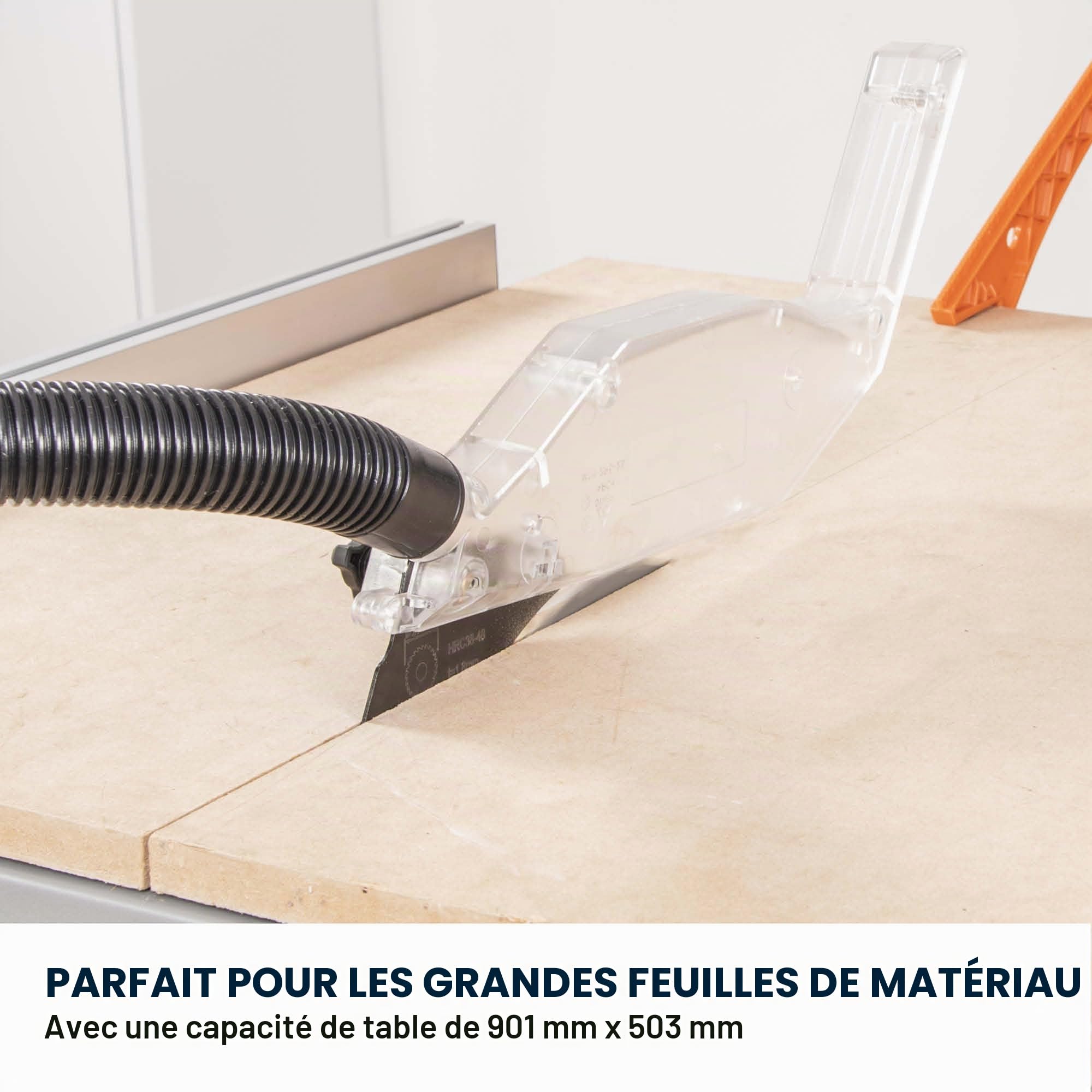 Evolution Power Tools, Scie sur table, R255MTS, multi-matériaux, polyvalente et portable, coupe le bois, le métal, le plastique et bien plus encore, scie d’établi, lame TCT de 255 mm