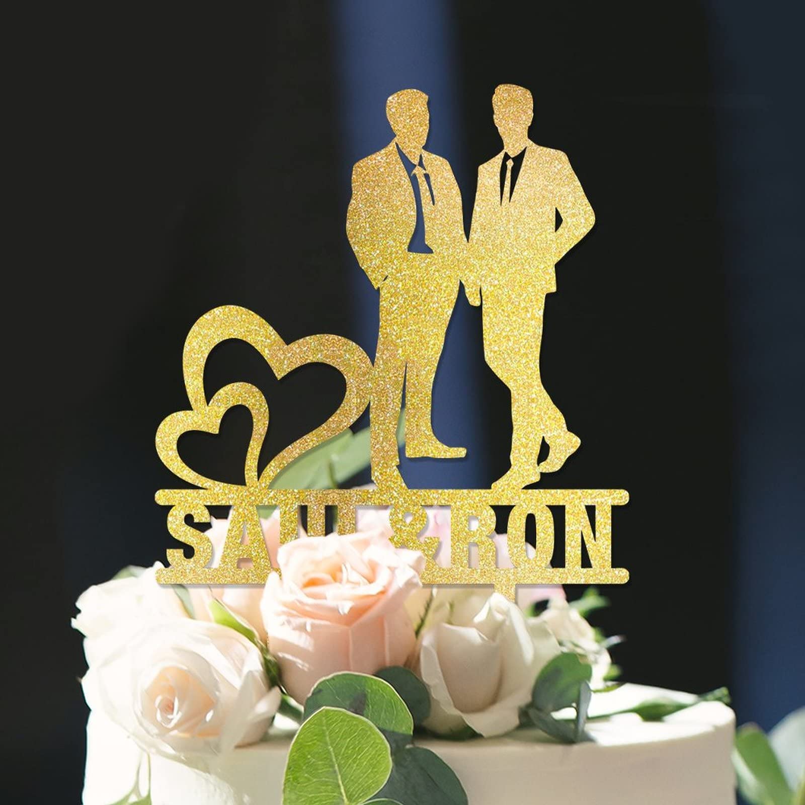Buy Two Men Personalized sexual Cake Topper Mr & Mr LGBT Gay Topper