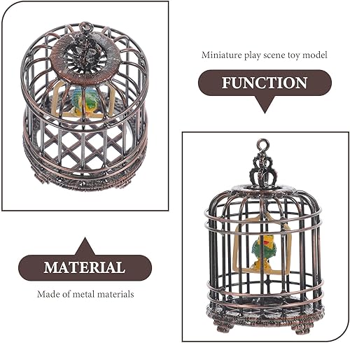 Miniatura 3 de NUOBESTY Decoraciones para Salas de Casa modelo de jaula de pájaros en miniatura, decoración de jaula de pájaros para casa de muñecas, decoración