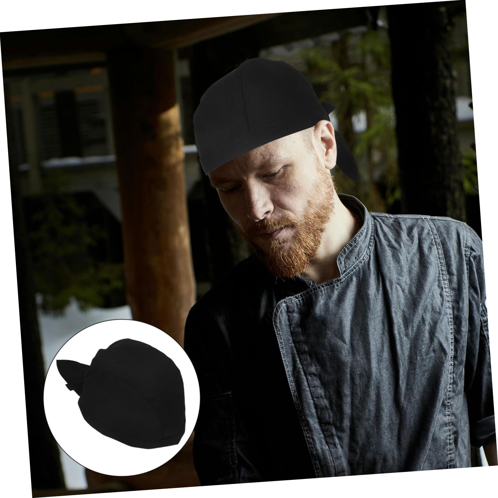 6 Gorros de Chef de Tela de Algodón Negro, Resistentes al Desgaste, Ajustados al Cuero Cabelludo, para Cocina y Restaurante, Unisex y Clásicos