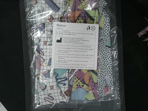 Miniatura 8 de Diadema de neón, 4 unidades con estampado retro, bufandas para la cabeza, bandana de neón de los años 80, diadema elástica, accesorios de