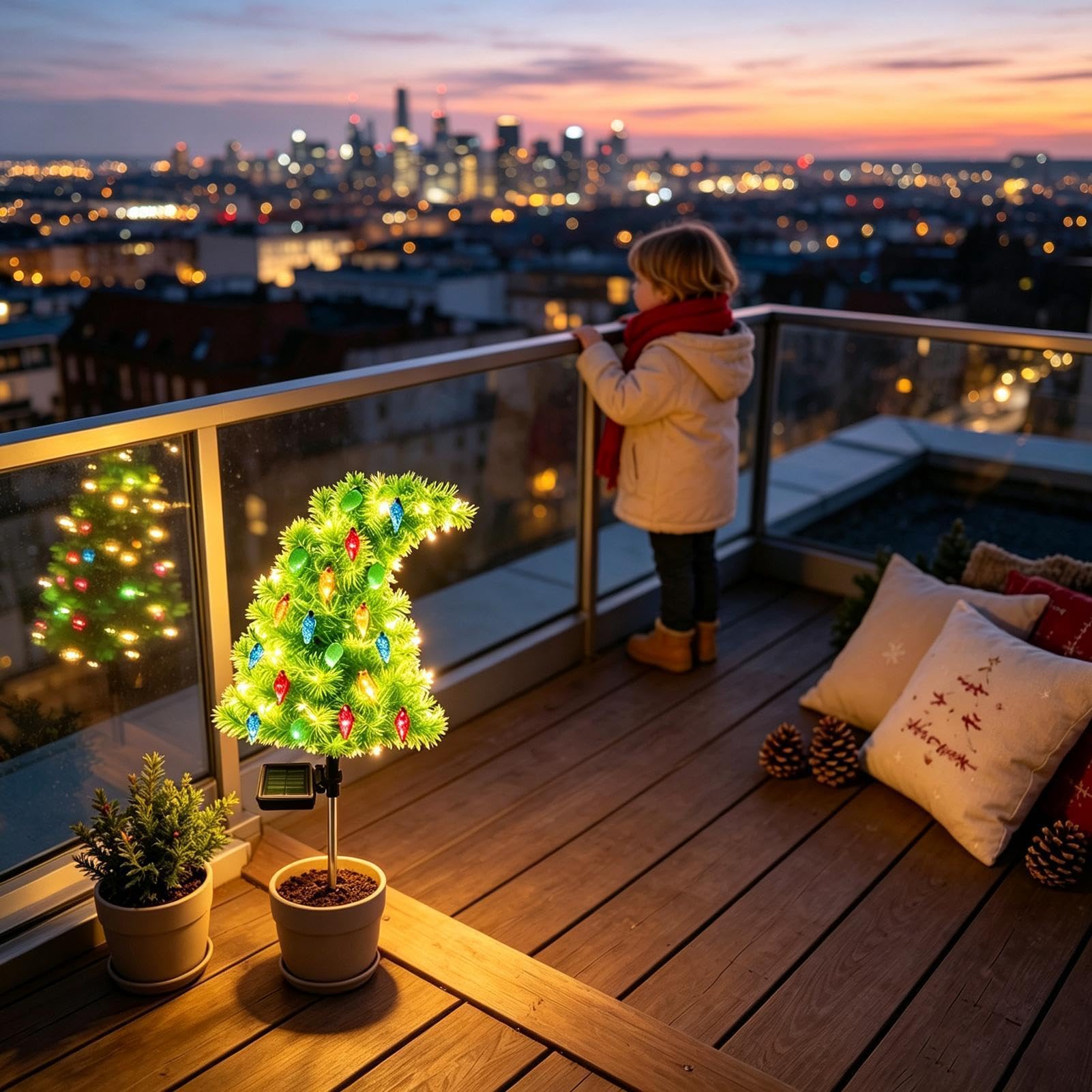 Albero Di Natale Solare Impermeabile A Luce Calda Con