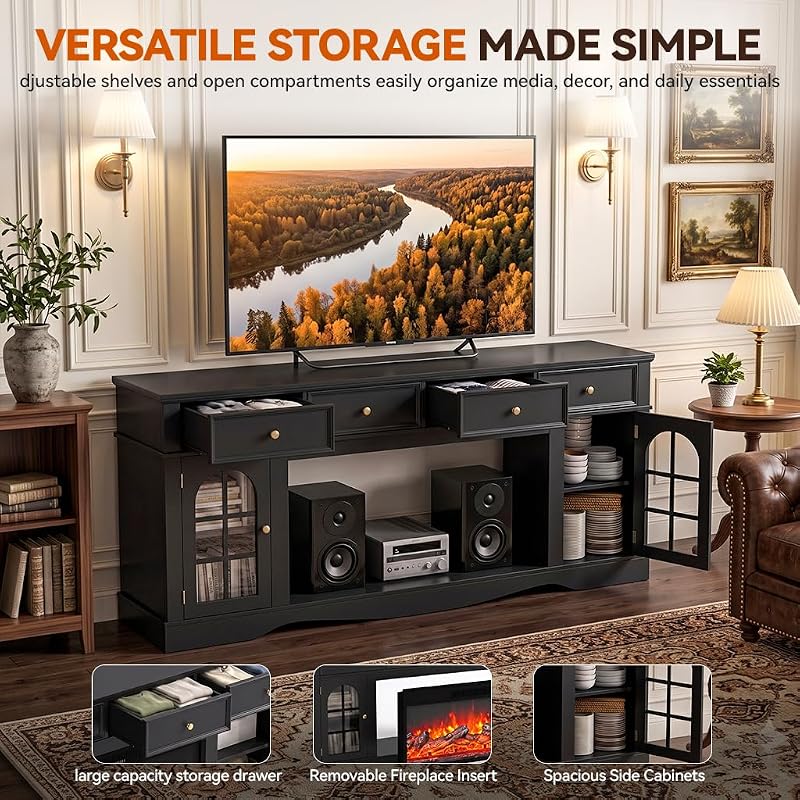 LUCKLIFE 70" TV Stand Table,Modern Entertainment Center image 2