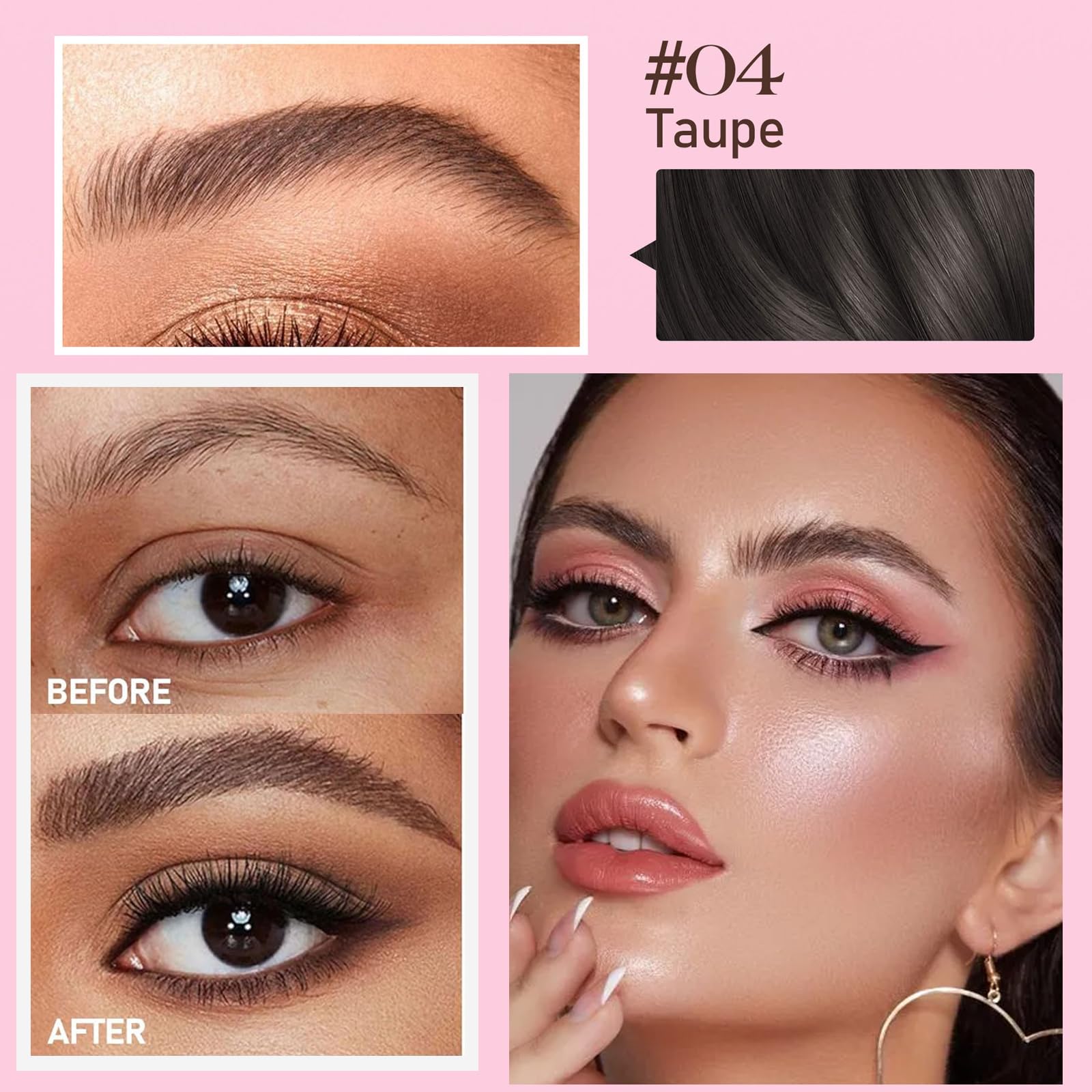 Brow Fection Angled Brush Eyebrow Pencil, Liquid Eyebrow Pen, Waterproof Long Lasting Hair-Like Strokes Microblading Brow Pen - Image 4