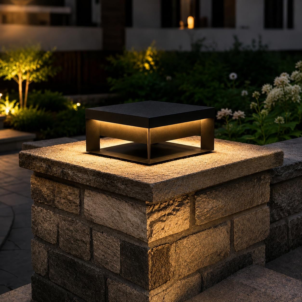 Photo 1 of PTOUG Modern LED Outdoor Post Light, 15.7" Stainless Steel