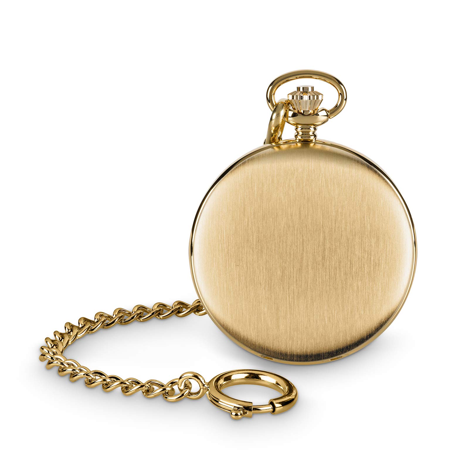 Hermann Jäckle Herren Taschenuhr Todtnau Vergoldet Quarz 50 mm | Vergoldetes Gehäuse, Quarzwerk, Mineralglas, inklusive Kette und Reiseetui