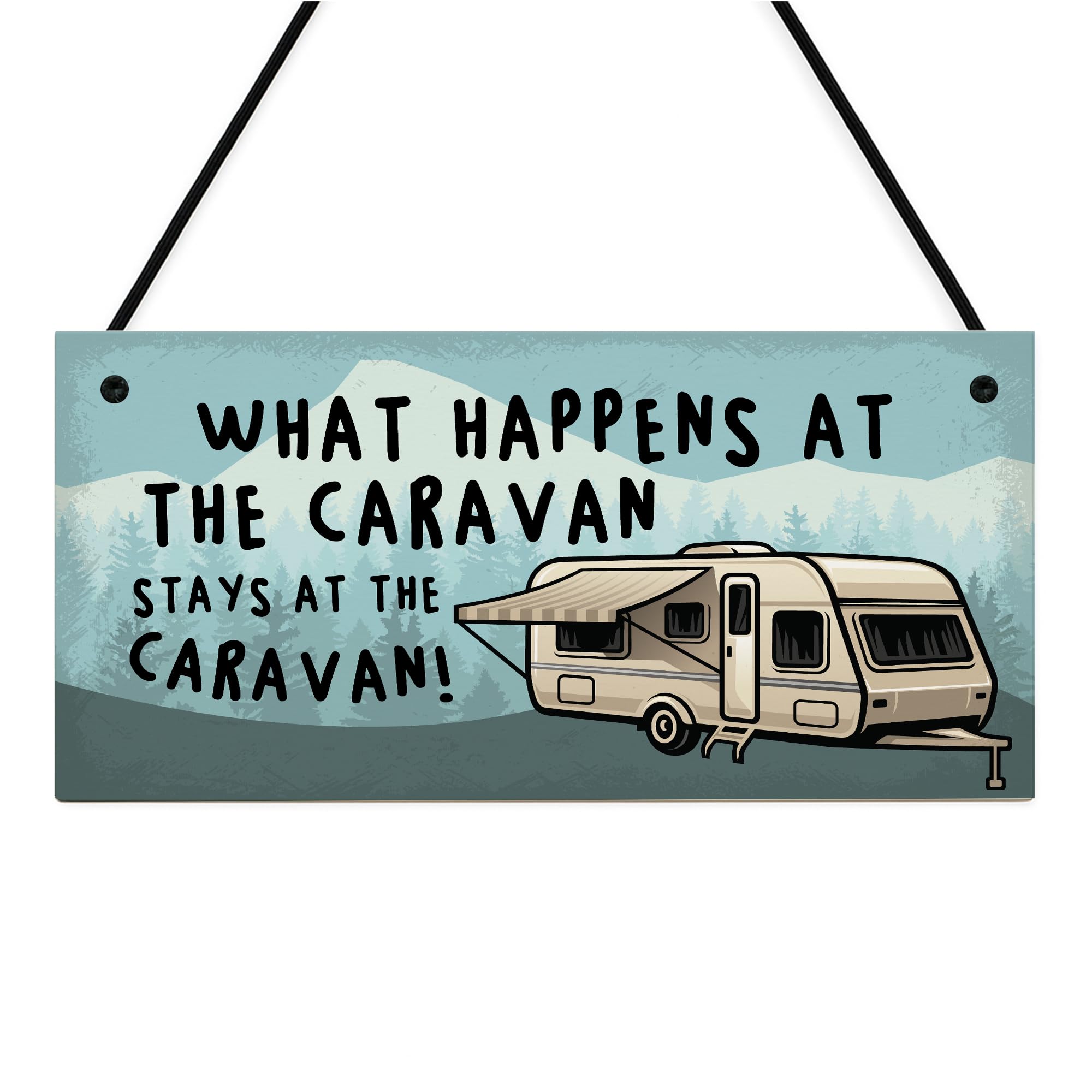 Red Ocean Funny Caravan Sign Plaque What Happens At The Caravan Campervan Hanging Sign Caravans Door Decor Camping Gift Outdoor Caravanning Accessories
