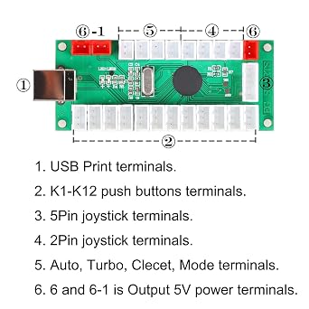 EG STARTS Arcade Buttons 1 Player DIY Kit Joystick 5V LED Arcade Button for Arcade Stick PC Games Mame Raspberry pi