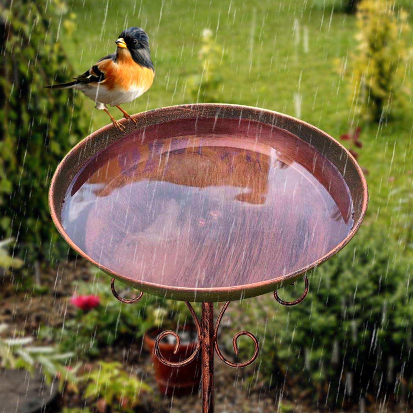 Abbeveratoio per uccelli da giardino, in metallo, per uccelli selvatici, per uccelli selvatici, per uccelli, mangiatoie, balcone, giardino