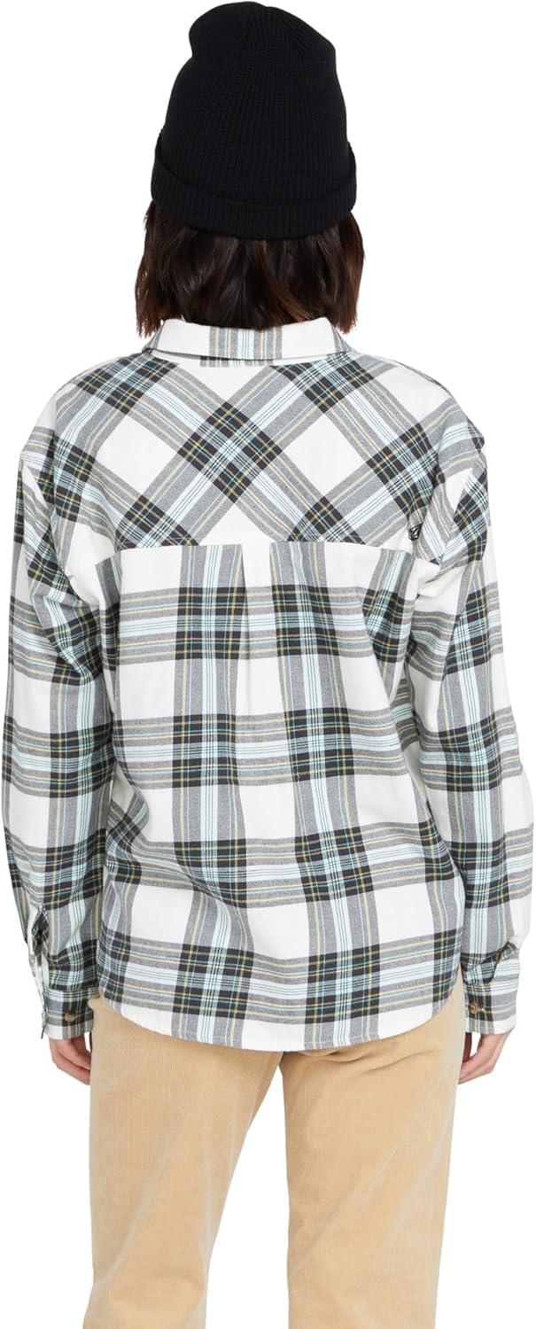 Volcom Women's Plaid to Meet U Long Sleeve Flannel Shirt - Image 3