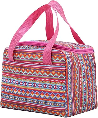 Lonchera para mujeres y hombres, reutilizable, aislada, bolsa de mano, bolsa térmica para alimentos para viajes, trabajo, picnic, playa, forrada con