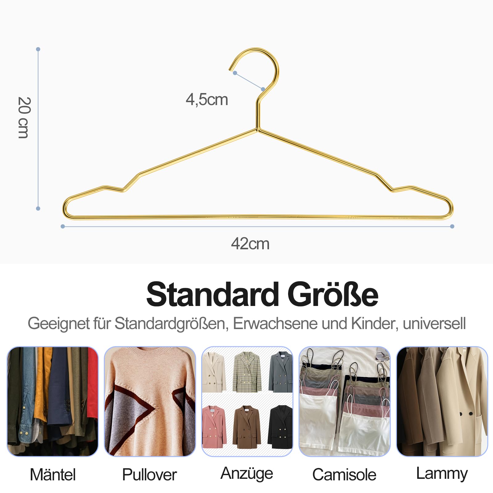 SPECILITE 30 stuks 11,8 inch gouden kinderen baby metalen hangers met inkepingen voor peuter kleding, shirt, kinderen jassen, baby jurk, broek, 0,3 cm dik ruimtebesparend, zwaar belastbaar