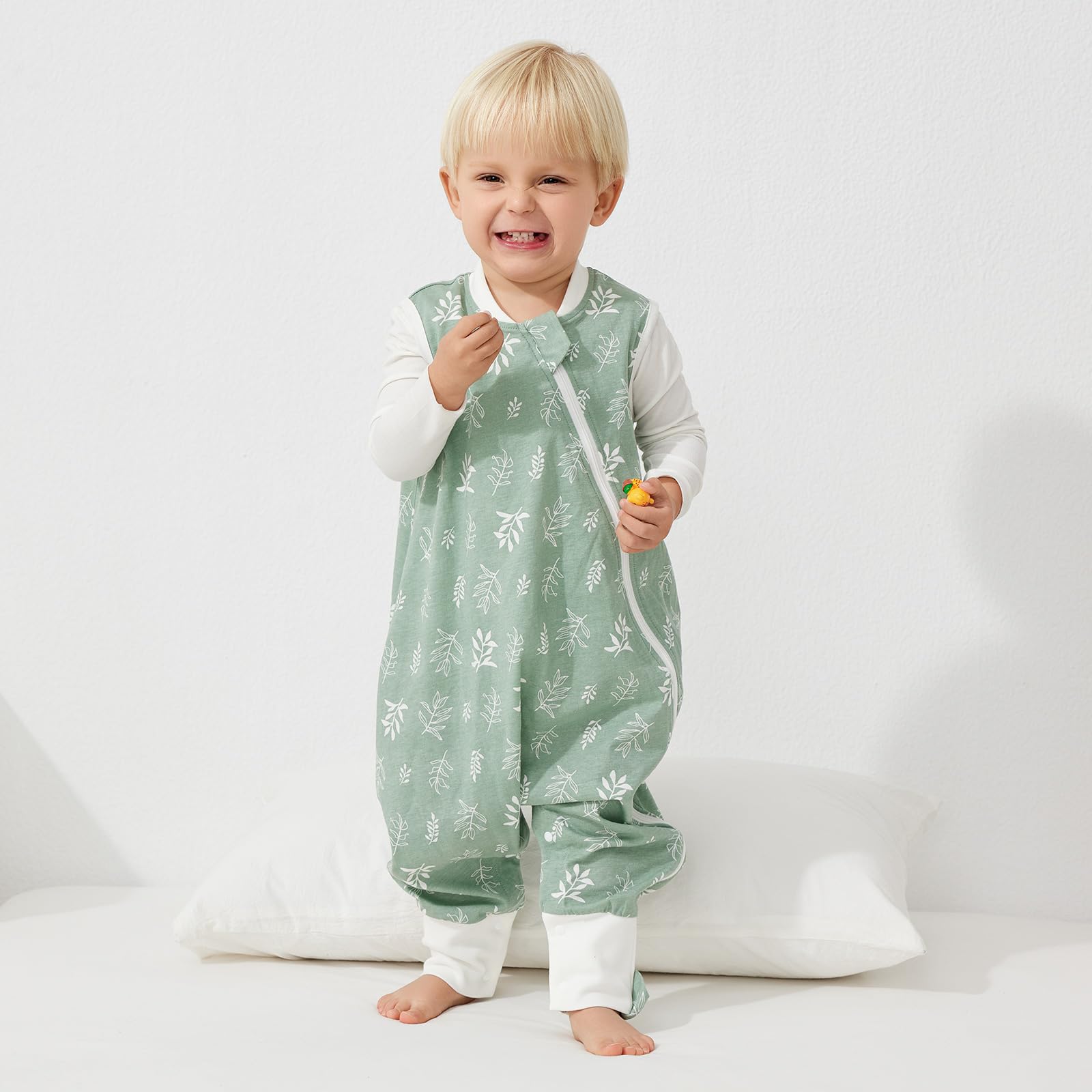 Duomiaomiao Sacco nanna estivo， 0,5 tog, sottile sacco a pelo estivo con piedi, 100% cotone sacco a pelo bambini estate 3-4 anni