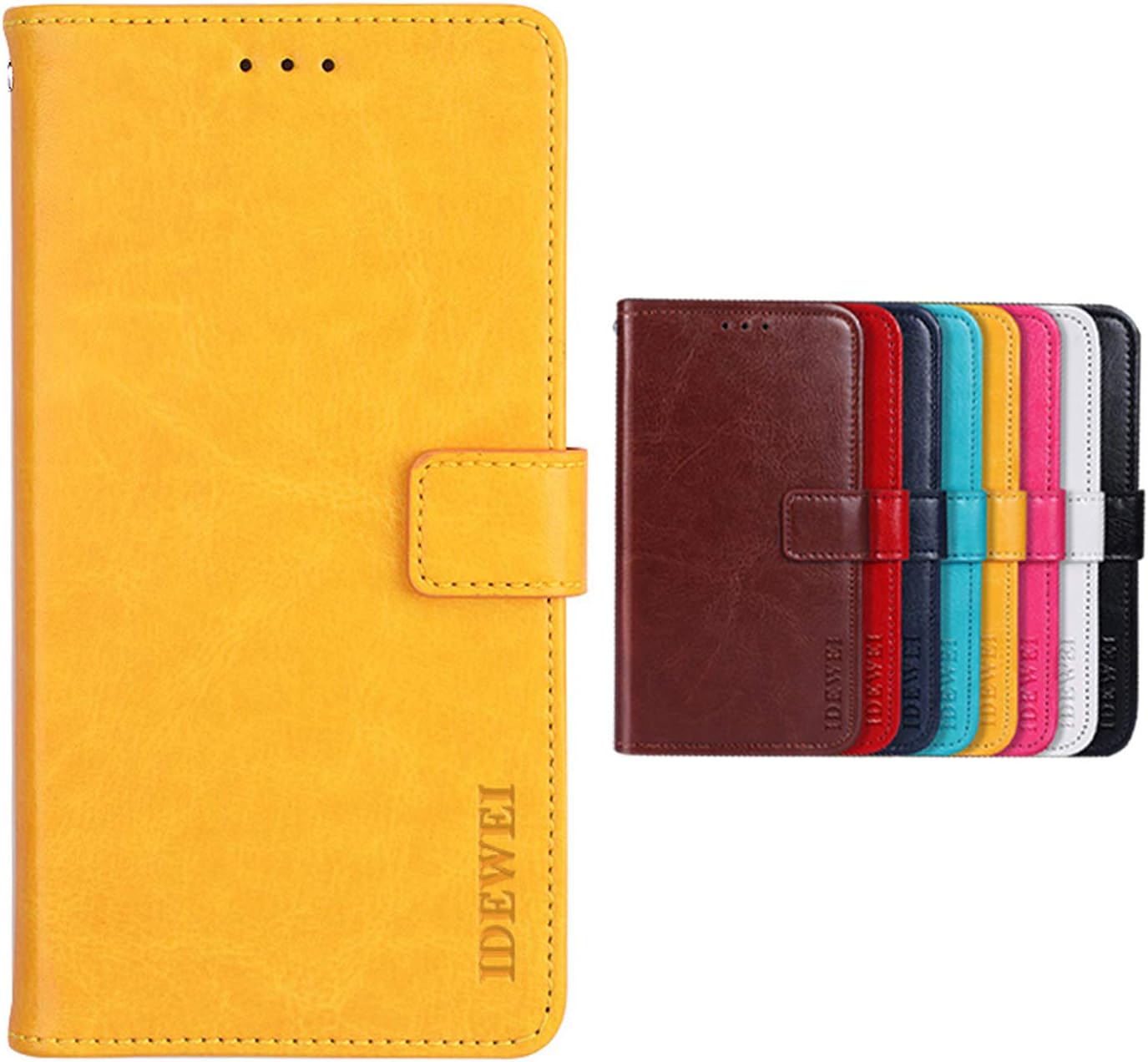 Botongda For ZTE Axon 10 Pro Case,Magnetic Closure faux Leather Case with stand function and credit card slot Flip Wallet Case Cover for ZTE Axon 10 Pro (Yellow)