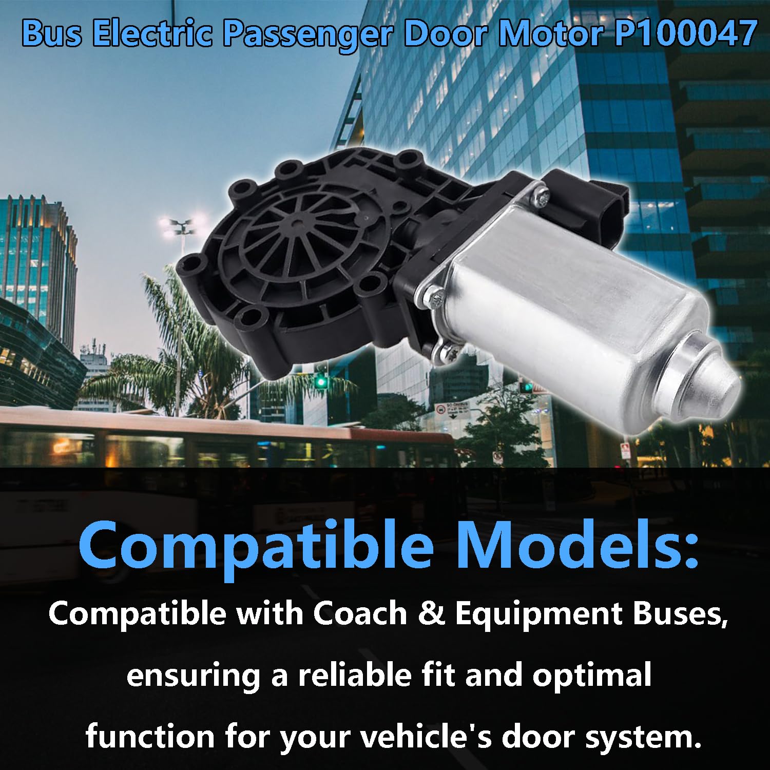Bus Electric Passenger Door Motor P100047, Door Motor Compatible with Coach & Equipment Buses Replace 113260 13260 21252144 6092-ECC