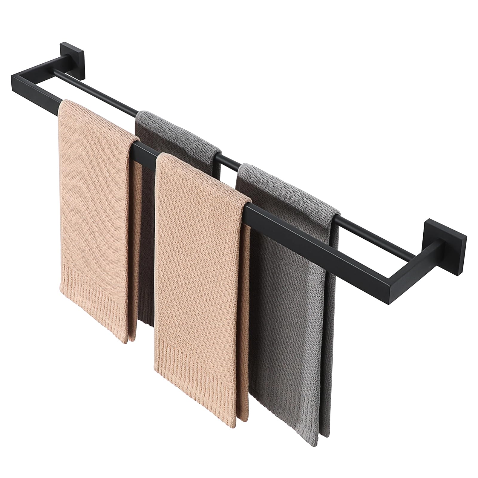 Alise Double Towel Bar, 30" SUS304 Stainless Steel Towel Racks for Bathroom, Long Bathroom Towel Rack Wall Mounted, Heavy Duty Towel Holder, Matte Black