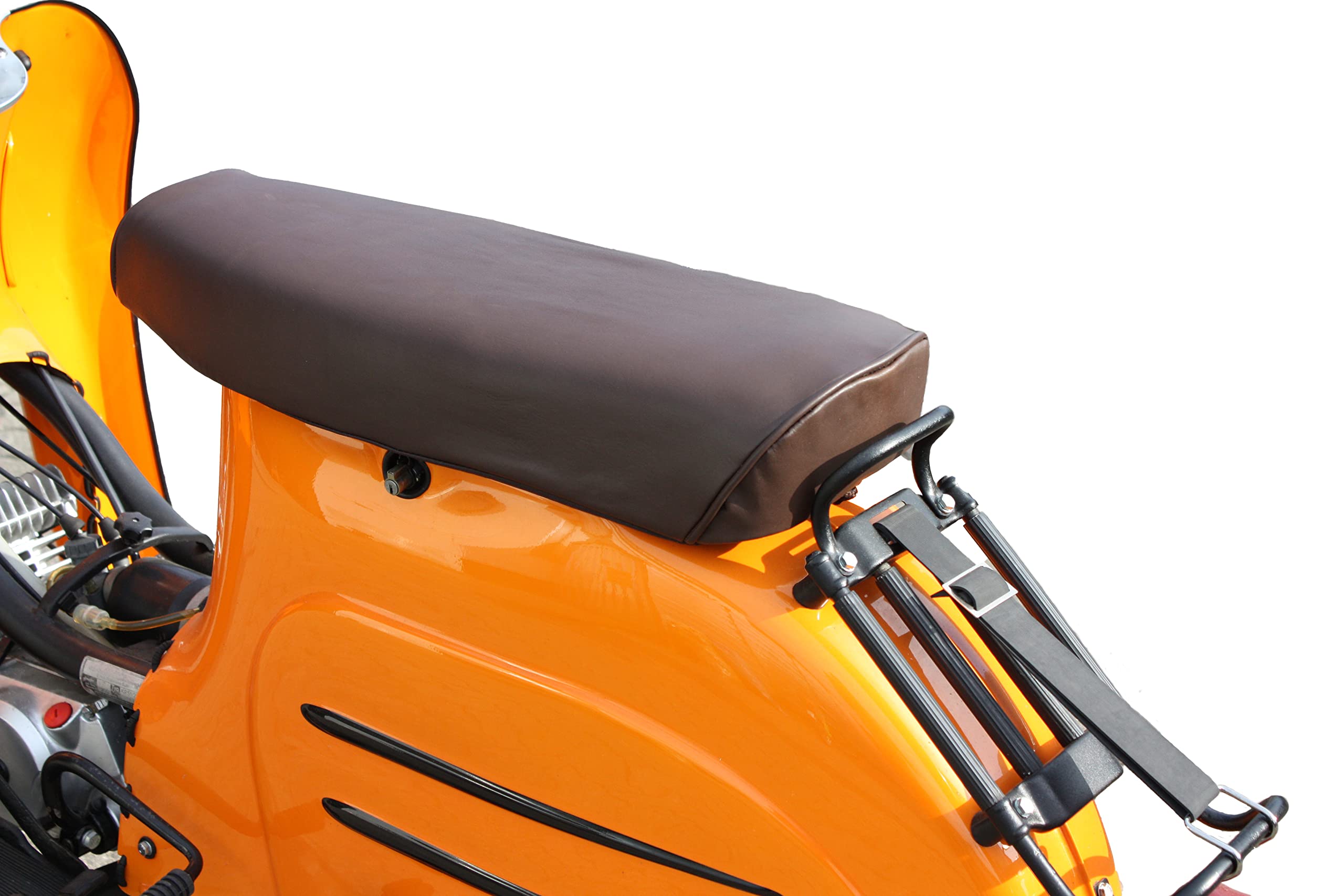 Skórzany pokrowiec na siedzenie brązowy gładki pasuje do Simson S50, S51, S70, KR51 1/2 Schwalbe, SR4-3 Sperber, SR4-4 Habicht pokrowiec na ławkę bez napisu