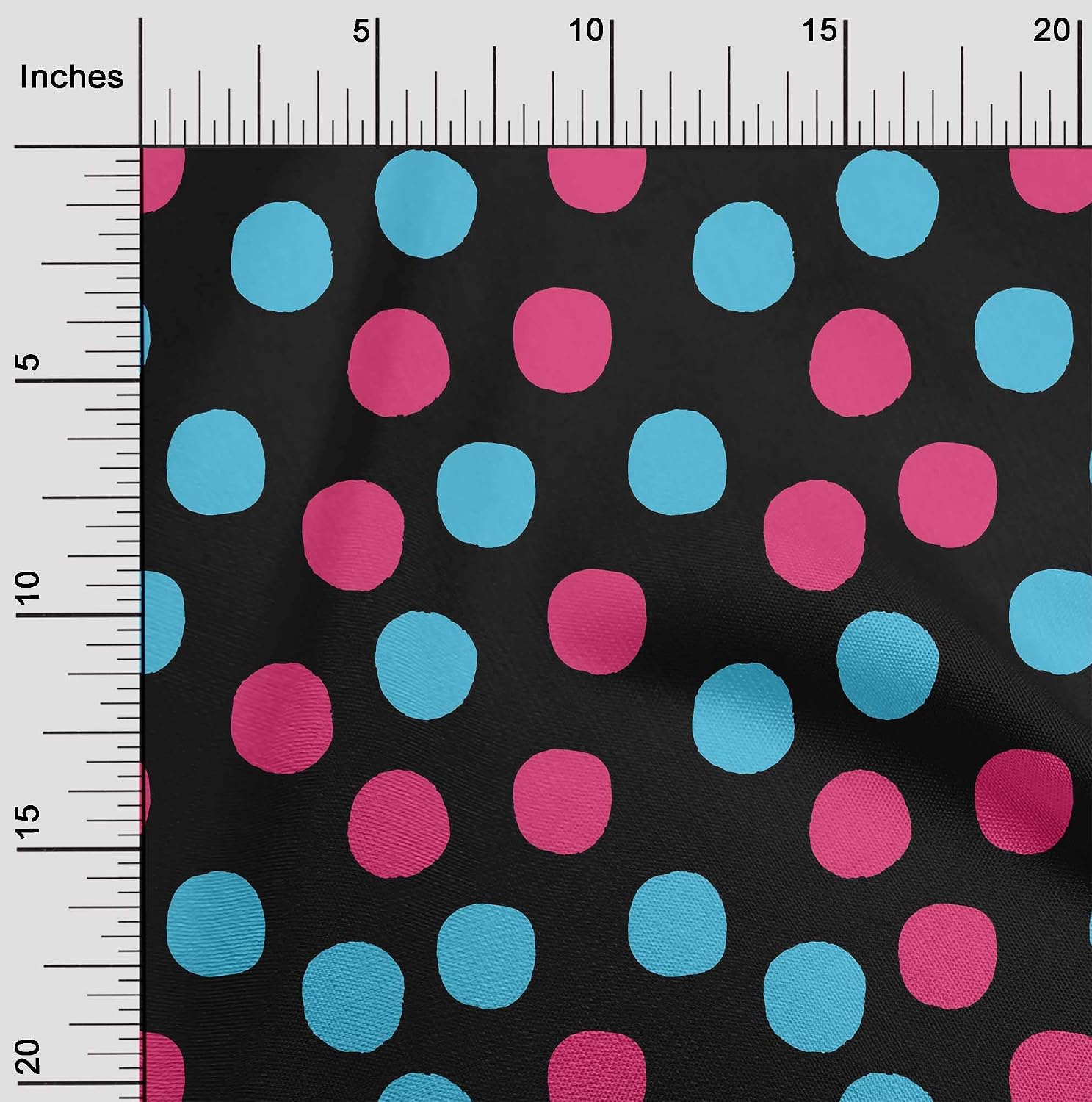 oneOone Cotton Flex Black Fabric Polka DIY Clothing Quilting Fabric Print Fabric by Yard 40 Inches Wide-5150