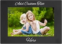 CustomGiftsNow Personalized Engraved Black Anodized Aluminum 4x6 Photo Frame - Custom Text, Wall/Tabletop Display, Made in USA