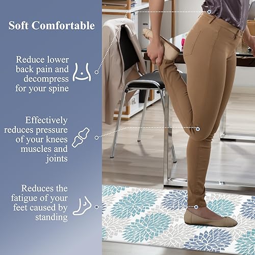 Miniatura 137 de HEBE Kitchen Mat 20"x71" Anti Fatigue Floor Mat Runner Non Slip Kitchen Mats for Floor Waterproof Kitchen Rugs and Mats Ergonomic Cushioned Comfort