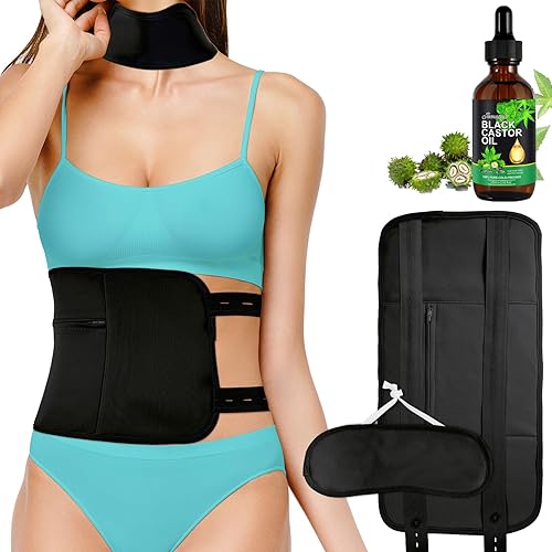 Paquete de aceite de ricino para el hígado, kit de menos desorden, kit de aceite de ricino, reutilizable, insomnio de inflamación de tiroides,