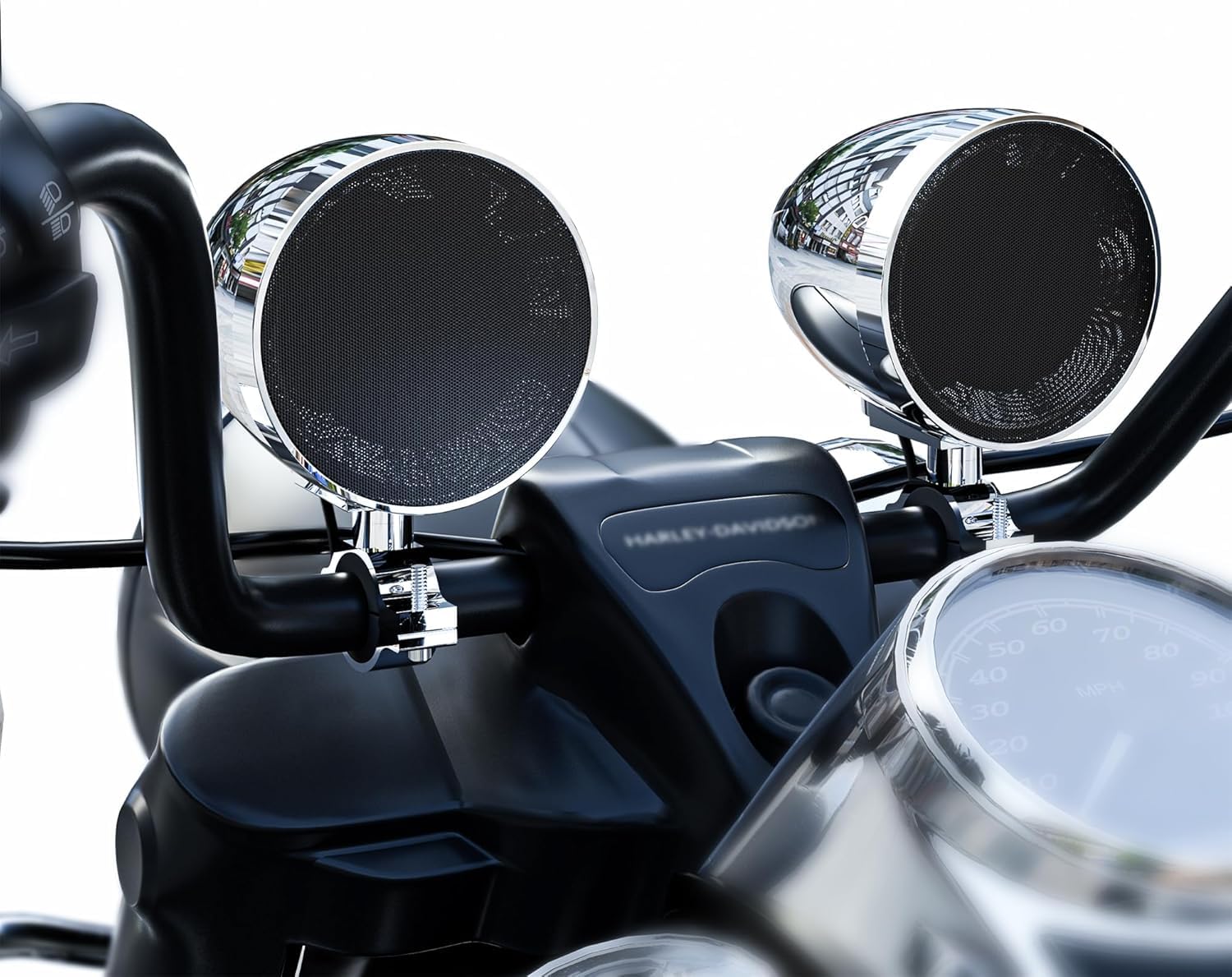 GoHawk Motorcycle Speakers, Bluetooth Speaker System, 4.25 Inch Waterproof Speakers | 4.1-Channel Amplifier Audio System for Harley, Indian, ATV | FM Radio, USB/AUX