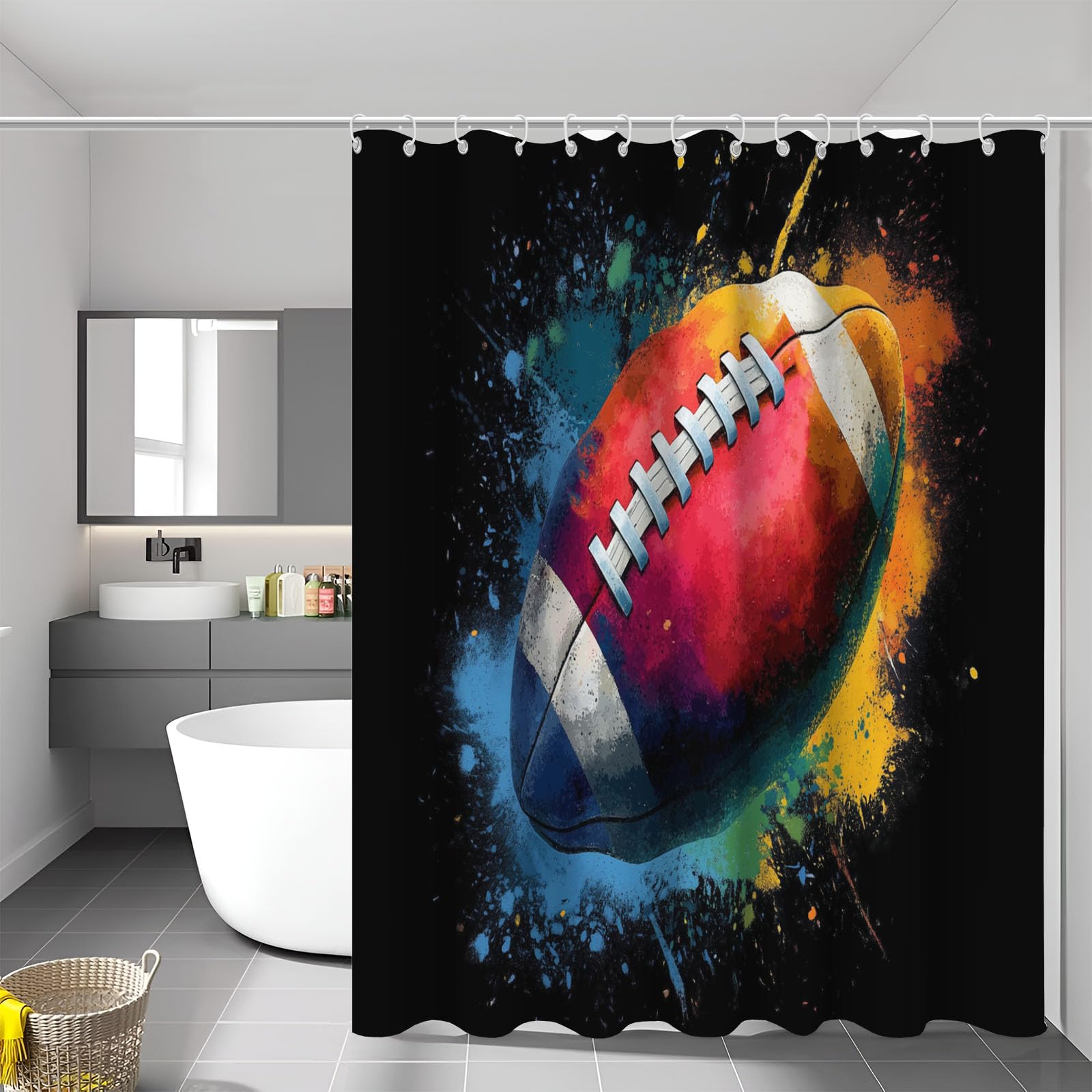 Rideau douche 150x180cm anti éclaboussure pour éliminer l'eau au sol de la salle de bain