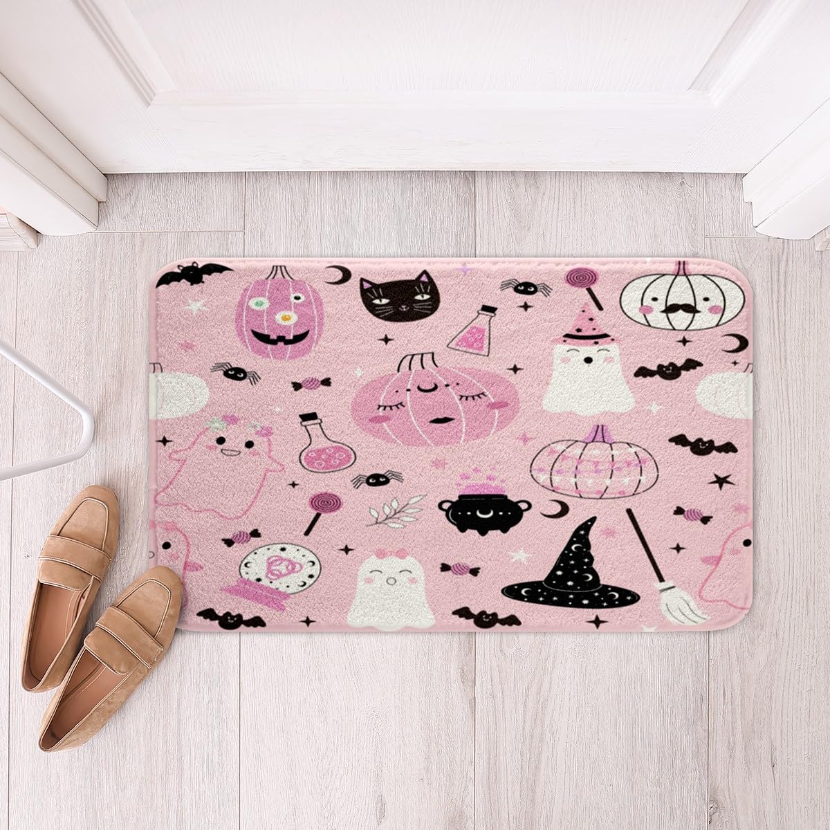 Tapis De Bain Halloween Empreintes De Sang - Change De Couleur Antidérapant, Effet Sanglant Effrayant