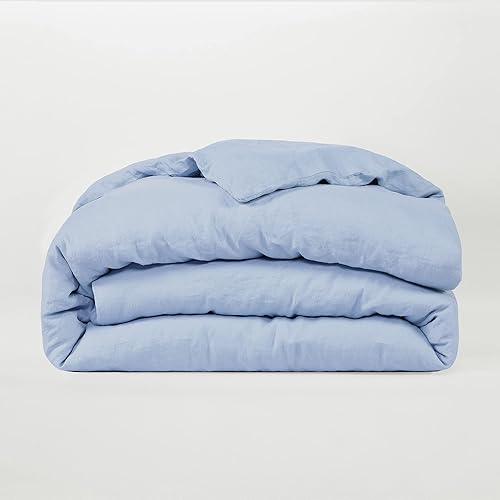 Sijo Funda de edredón de lino francés 100 % orgánico lavado a la piedra, certificado orgánico GOTS, lote pequeño procedente de Normandía,