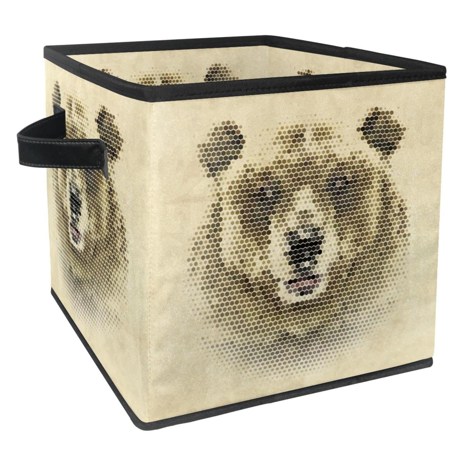 Cube organisateur ours géométrique vintage idéal pour ranger la chambre