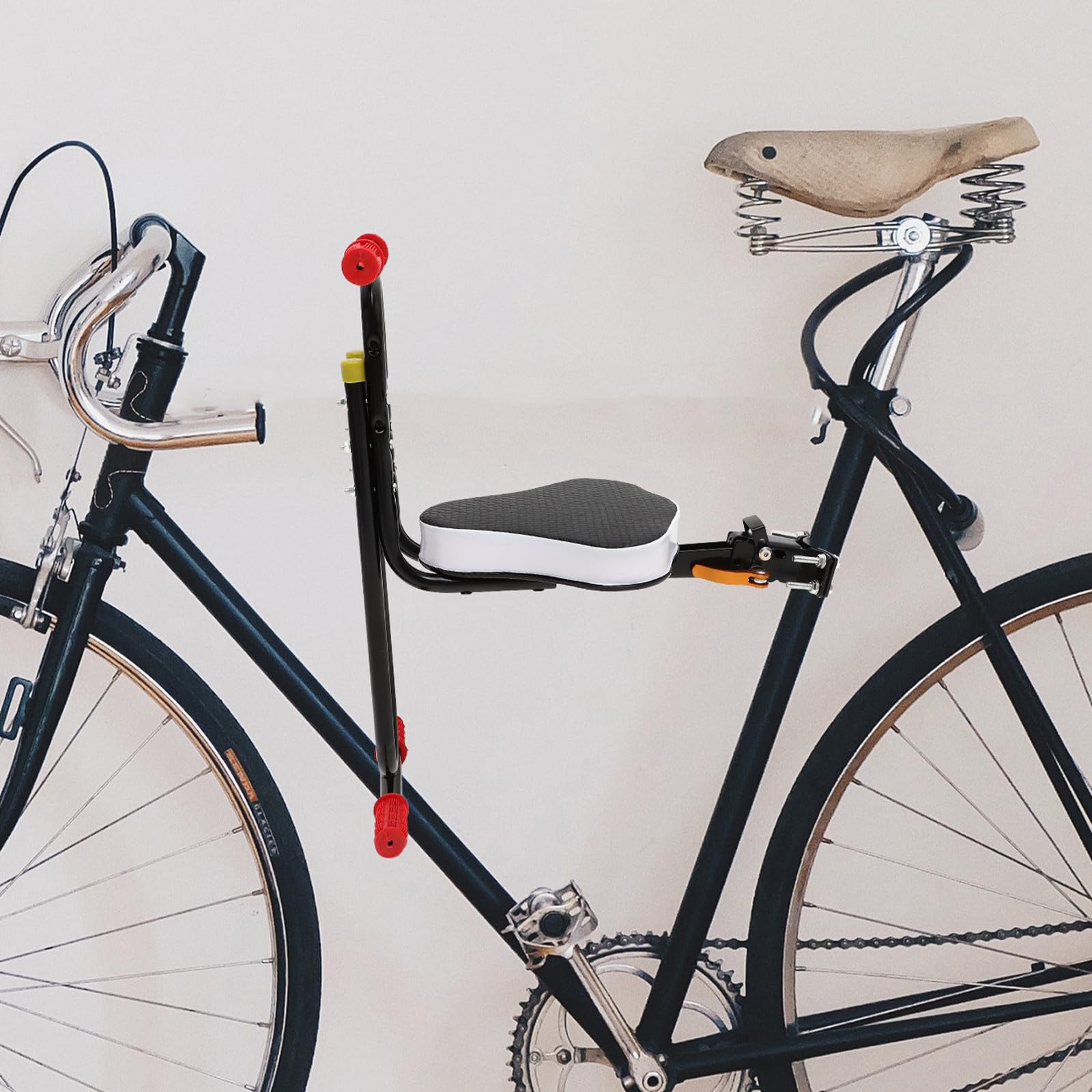 Seggio Anteriore per Bici Seduta Imbottita Traspirante e Struttura in Lamiera d'Acciaio, Sicurezza e Comfort per Uso Urbano e Passeggiate