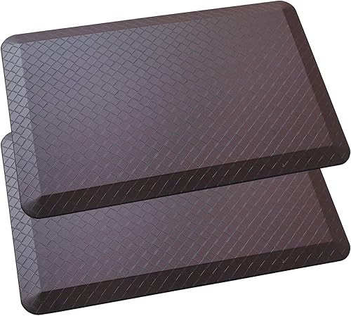 Alfombrilla de pie cómoda antifatiga para cocina, de grado comercial, ergonómica, para oficina, escritorio de pie, 2 uds