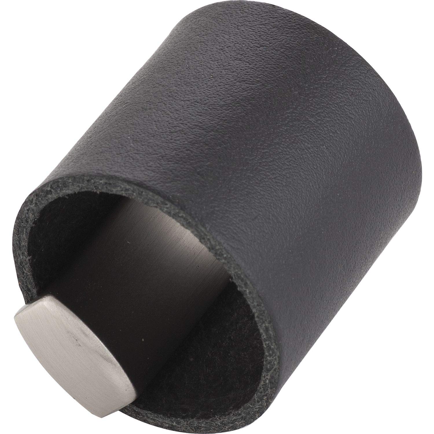 Furnipart 543360032-102/66 Drum Furniture knob, Black, Schwarz/Edelstahl Effekt