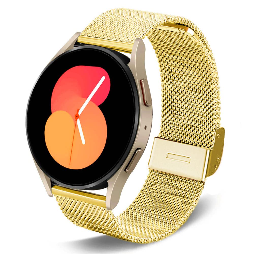 Bands Compatible with Huawei Watch GT5 Pro 42mm / GT5 / GT4 41mm / Garmin Venu 3S / Fossil Women's Gen 6, 18mm Stainless steel Metal Milanese Magnetic Mesh Strap for Women Men