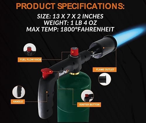 Miniatura 8 de POWERFUL SearPro - Encendedor de antorcha de carbón - Accesorios de cocina - Sous Vide - Antorcha de cocina - Antorcha de cocina culinaria -