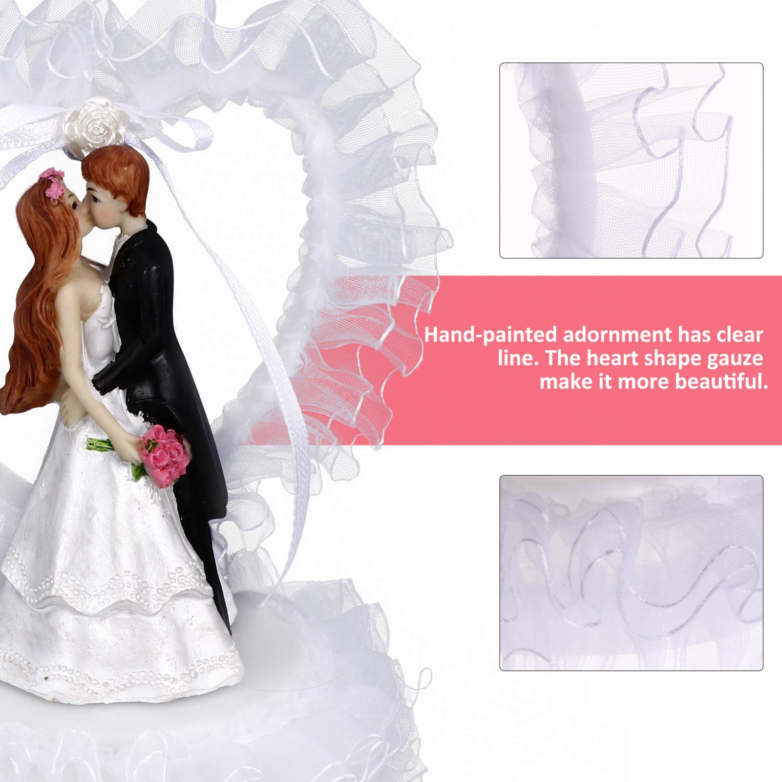 Abaodam 3stücke Hochzeitsfigur Braut Und Bräutigam Deko Herzform Kuchenaufsatz Für Hochzeitsfeier Romantische Tortenverzierung Langlebigem Resin Und Vielseitig Einsetzbar Als