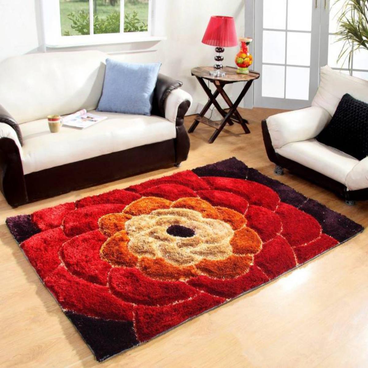 Indian Online Mall Polyester Blend Traditional 5D Shaggy Fur Rugs - 22 x 55 inch