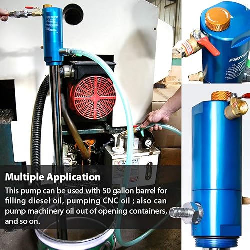 Miniatura 6 de FIRSTINFO A1182US Bomba neumática de tambor de aceite (11) para cubostambores de 50 galones y recipientes abiertosrecipientes, transferencia rápida