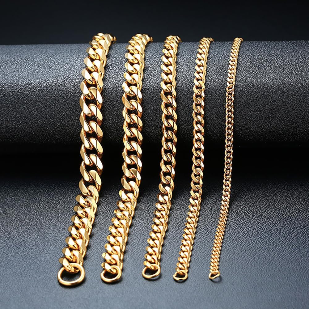 Stainless Steel 5mm/7mm/9mm Cuban Link Bracelet for Men, Silver/Gold 7.09/8.27/9.06 inch Fashion Hop Jewelry Gifts - Image 5