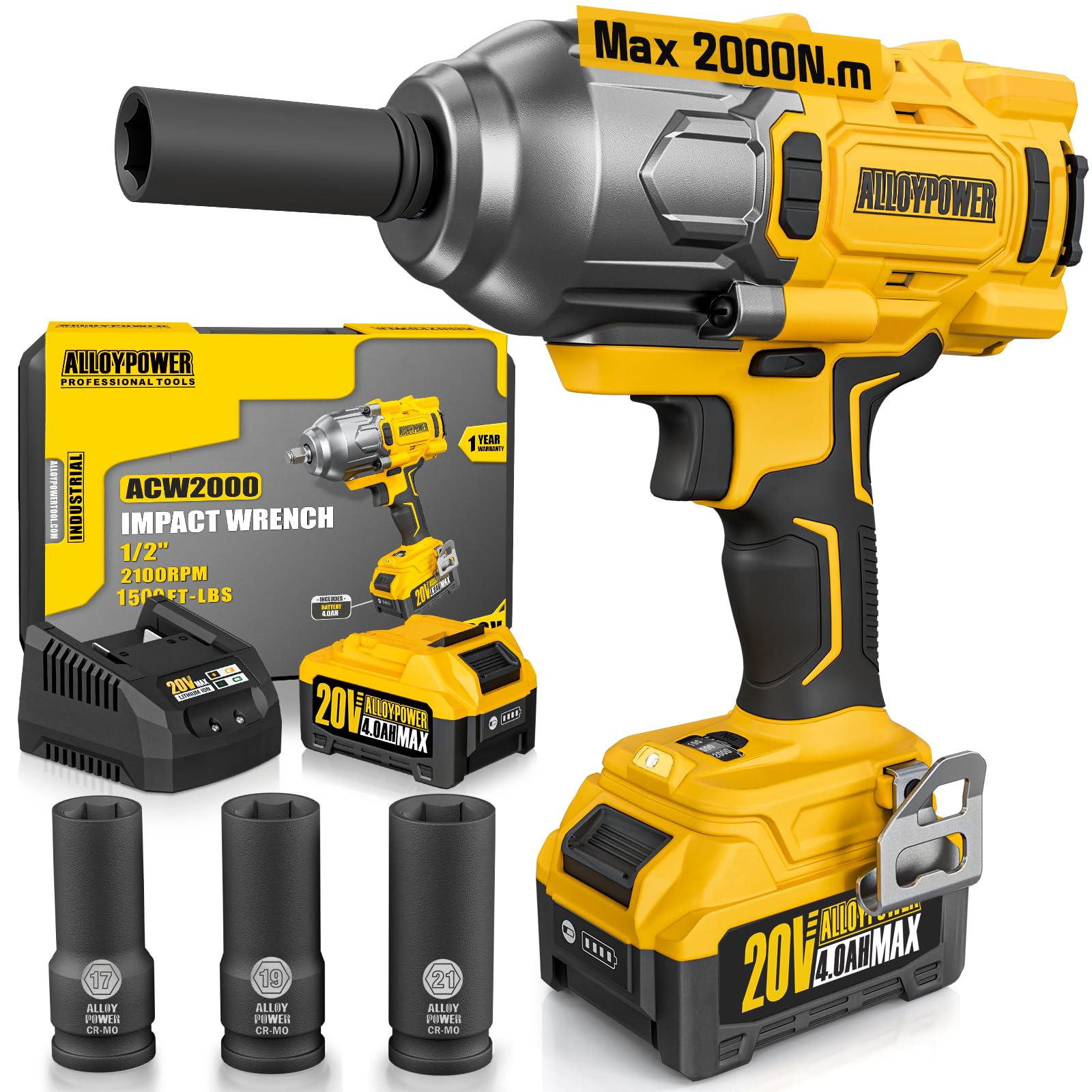 ALLOY POWER 1500 FT-LBS Cordless Impact Wrench
