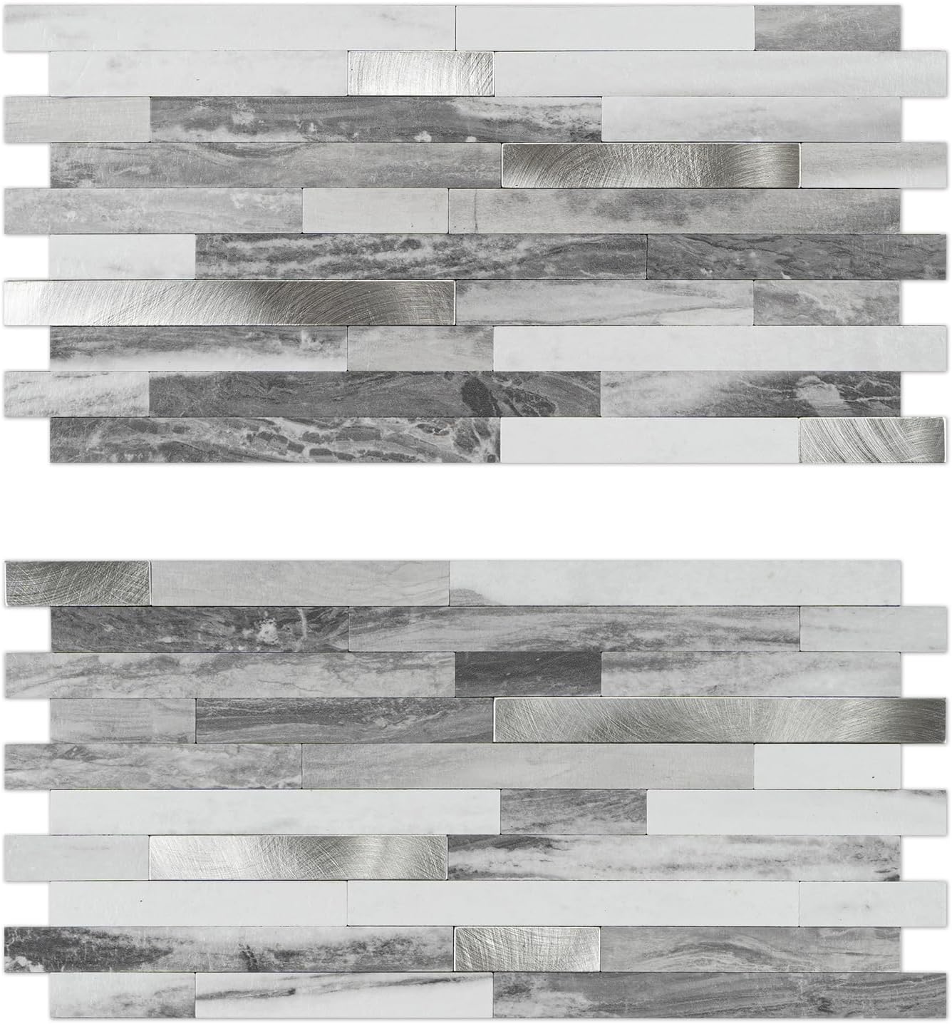 Peel and Stick Backsplash, 20-Sheet Peel and Stick Tiles 12.1" x 5.9" Stick on Backsplash PVC Wall Tile for Kitchen Fireplace