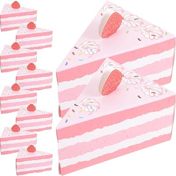 Luxshiny 10 Pcs Box Cake Piece Box Candy Wrapping Box New Year Favor Box Dessert Party Favor Box Bridal Shower Cake Case Gift Candy Bowl