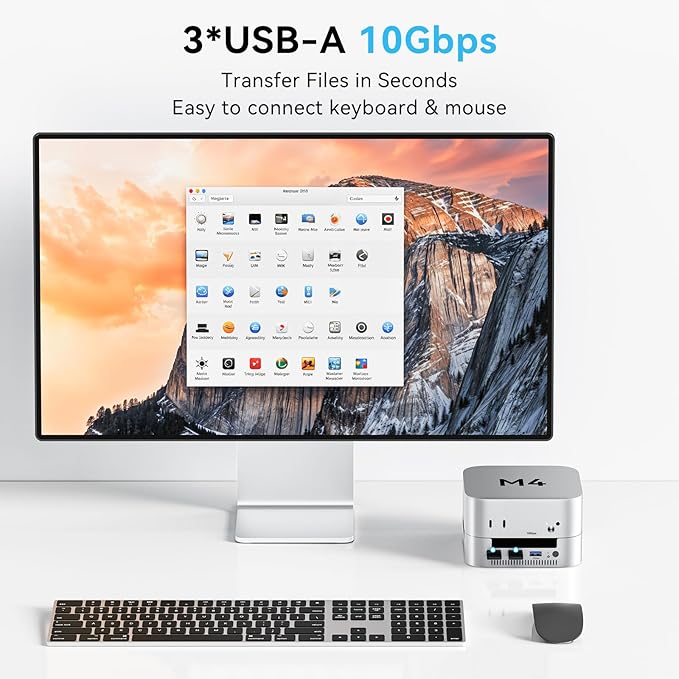 Dock y Stand ACASIS 40Gbps para Mac mini M4 con Enclosure Dual NVMe SSD miniatura 6