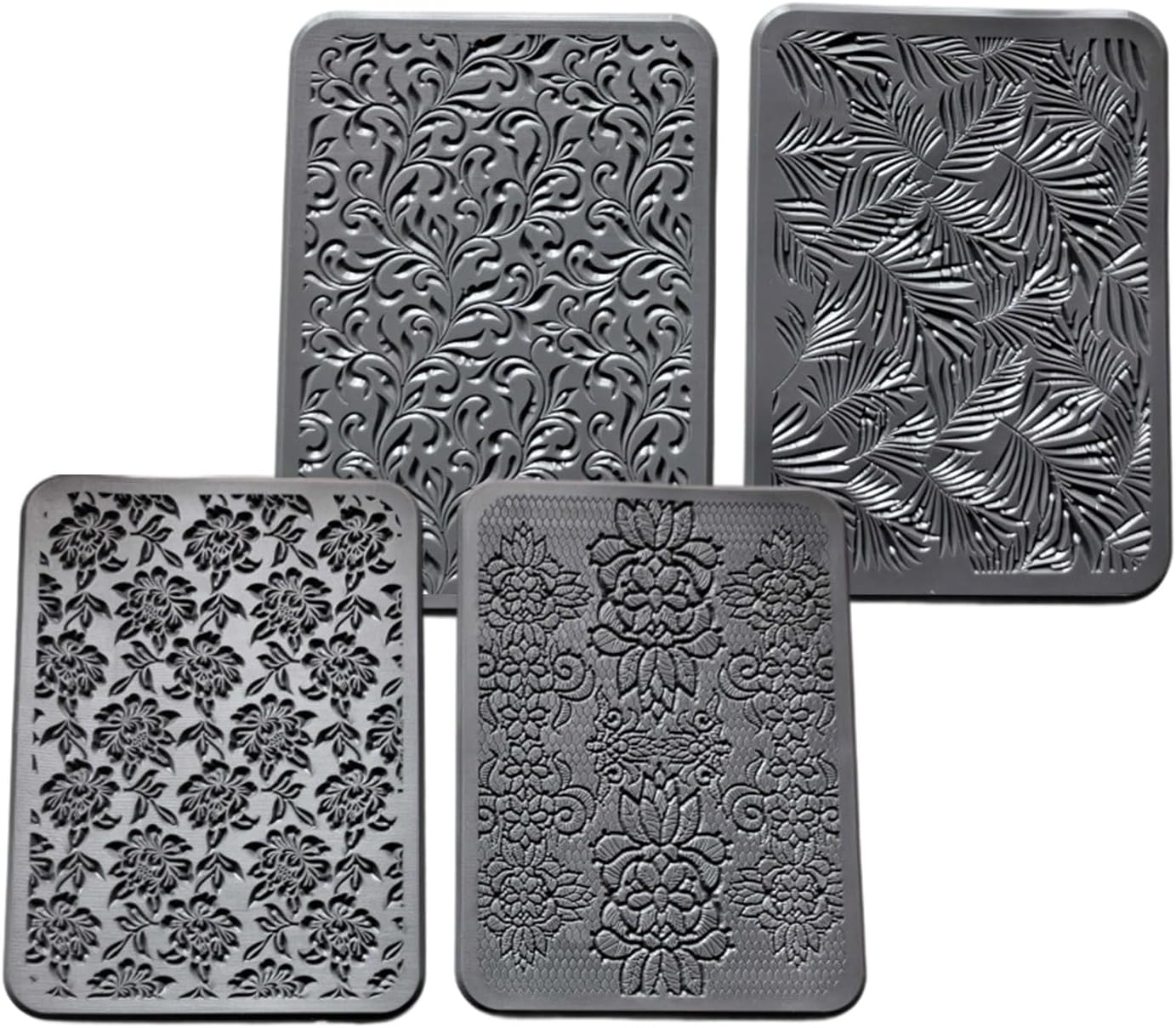 Sturdy Silicone Clay Embossing Set for Intricate Polymers Earring Patterns and Textures Silicone Texture Mats