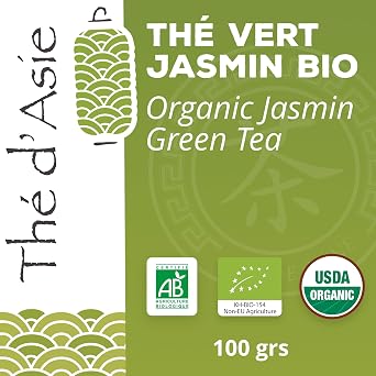 Khla - Organic Jasmine Tea 100g - Loose Leaf Green Tea - Floral & Aromatic - Rich in Antioxidants - Sleep, Digestion - Asian Tea - Origin China - Herbal Tea & Infusion - Iced or Hot