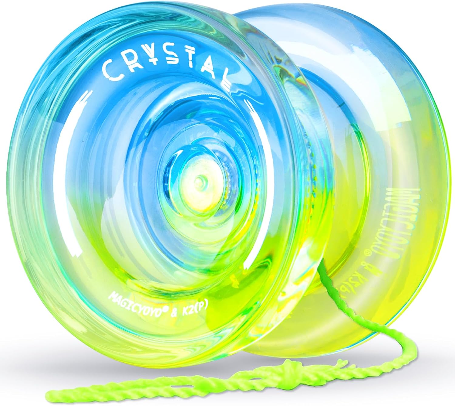 MAGICYOYO Responsive Yoyo for Kids Beginners, Dual Purpose Yoyo K2 Unresponsive Yoyo for Finger Spin Tricks Intermediate Play12 Yoyo StringsBearing Tool Storage CaseBlue Yellow
