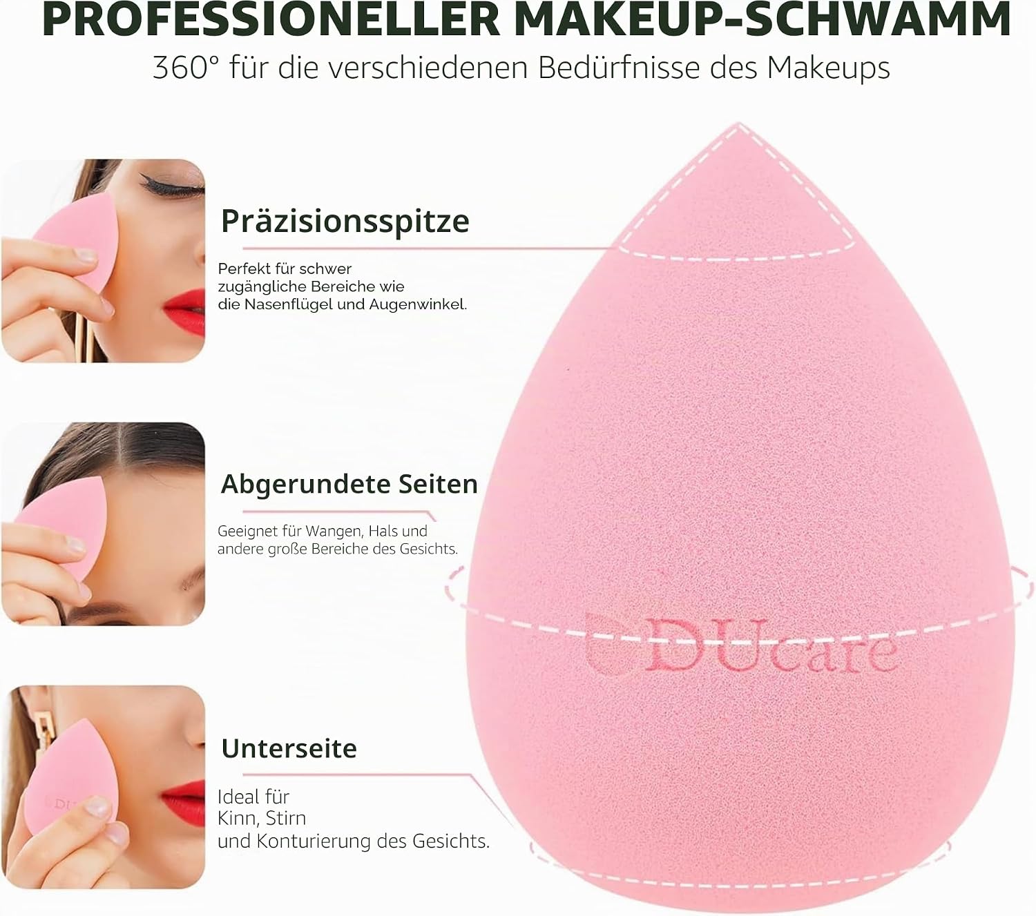 DUcare Makeup Sponge and Foundation Brush Kabuki Make Up Brush | Flat top brush, make-up brush, cosmetic brush - ideal for creamy, powdery or liquid foundation Sponge brush