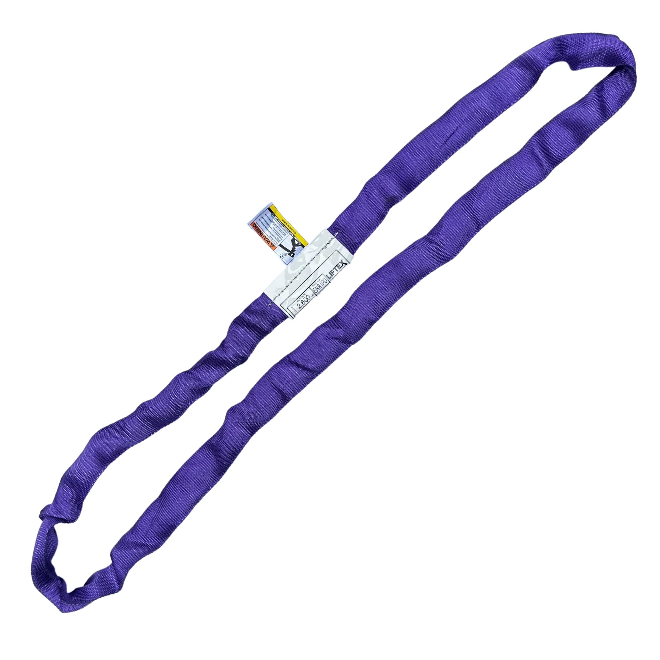 LiftexDual Cover Polyester Lifting Round Sling | Purple x 8' Endless (Type 5) | Made in USA | Lifting Rigging Moving Towing (V:2600; C:2100; B:5200)