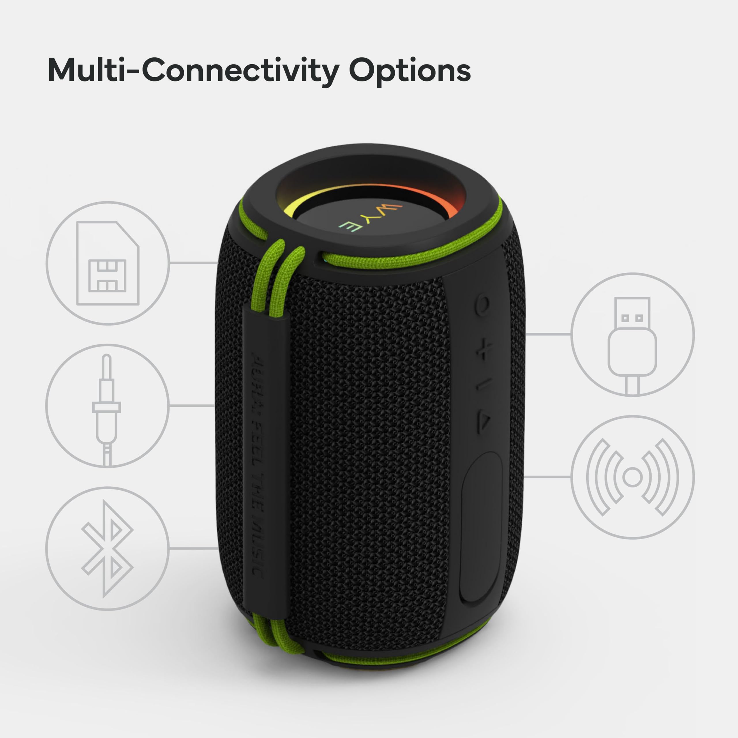 WYE Altoparlante Bluetooth ad alta fedeltà da 5 W con bassi profondi e ricarica USB-C, altoparlante wireless portatile con suono stereo compatto per casa, viaggi, ascolto all'aperto e uso quotidiano